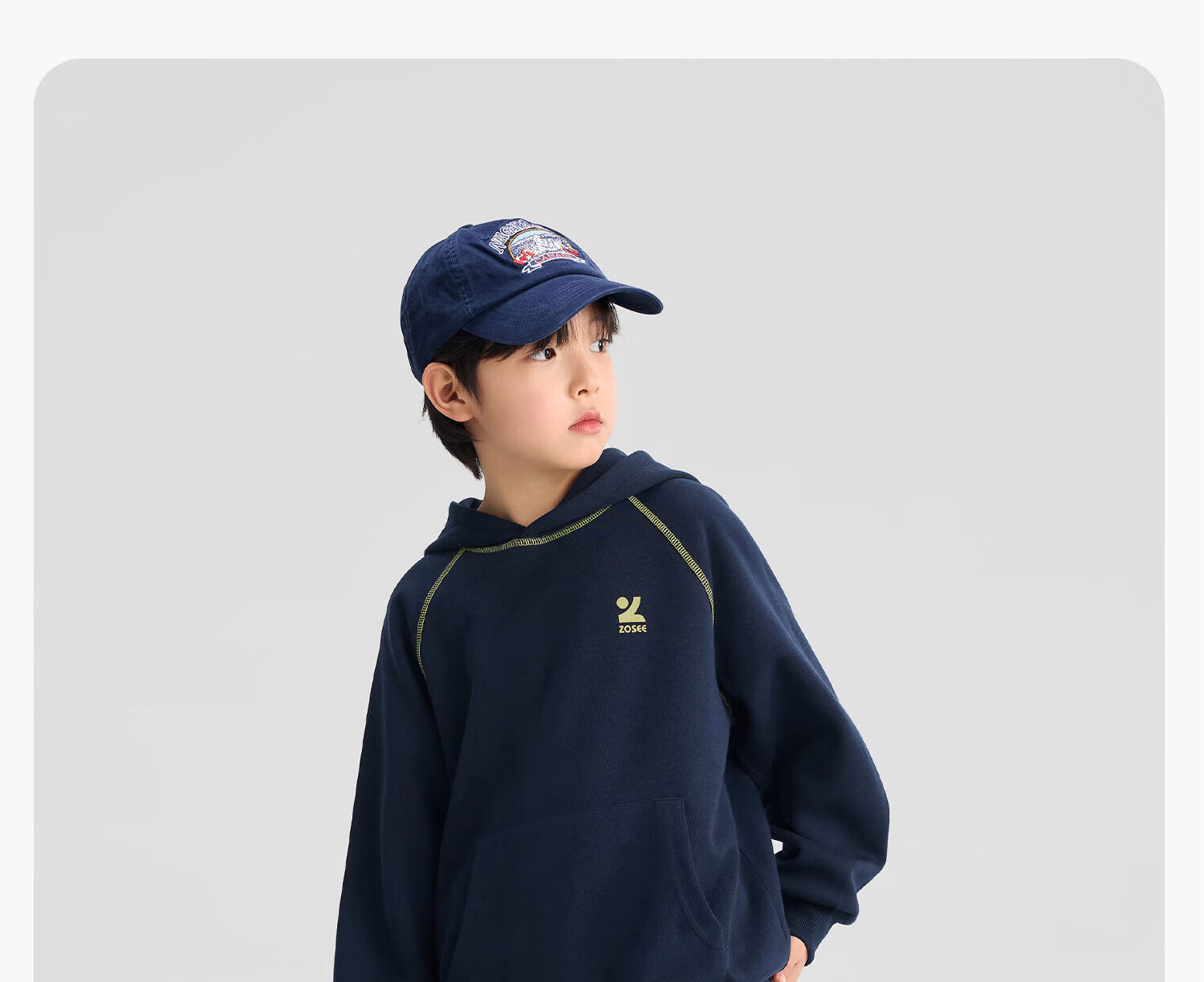 Zuo Xi Kids Children's Sweatshirt 2026 Spring New Boys Jacket Boys Sportswear Top Trendy Light Gray 150 34